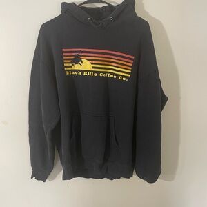 Black Rifle Coffee Company Graphic Hoodie‎ Mens Large Helicopter Army Sunset